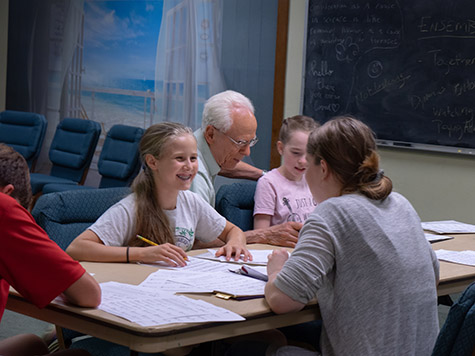 Music theory students and teacher